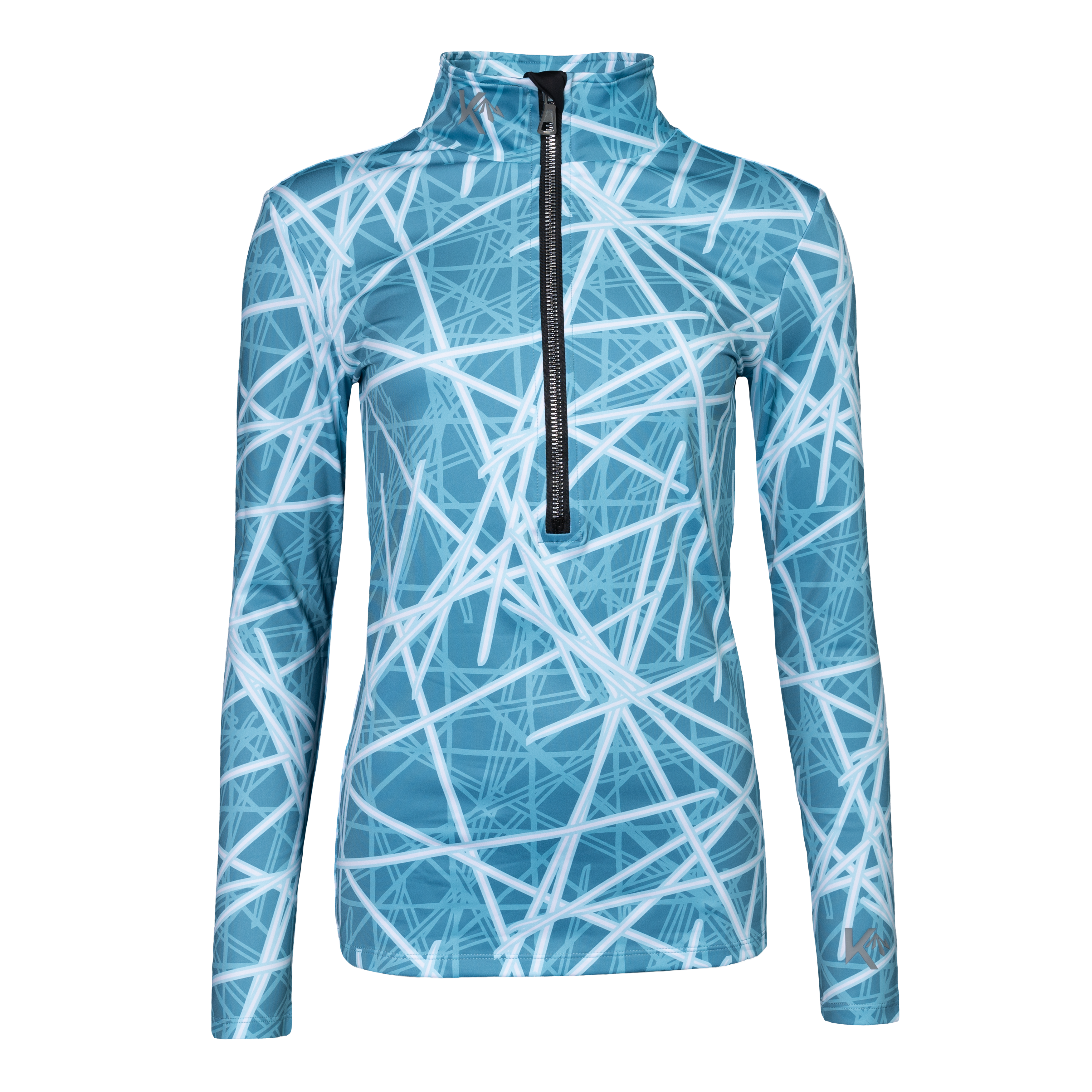 Dames Pully Abstract Gridline - Retro Blauw