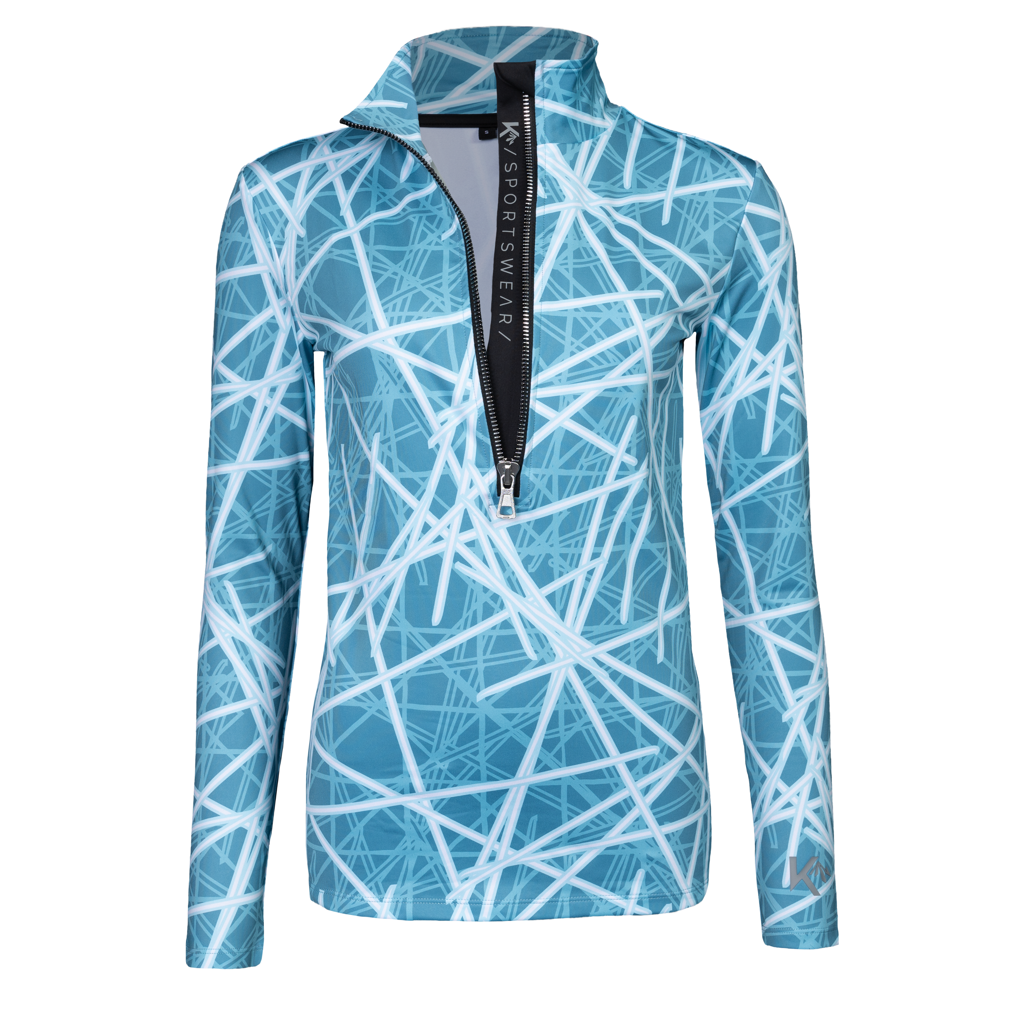 Dames Pully Abstract Gridline - Retro Blauw