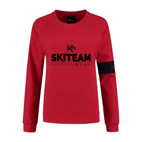 ladies sweater skiteam red front