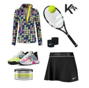 tennis outfit houndstooth combination