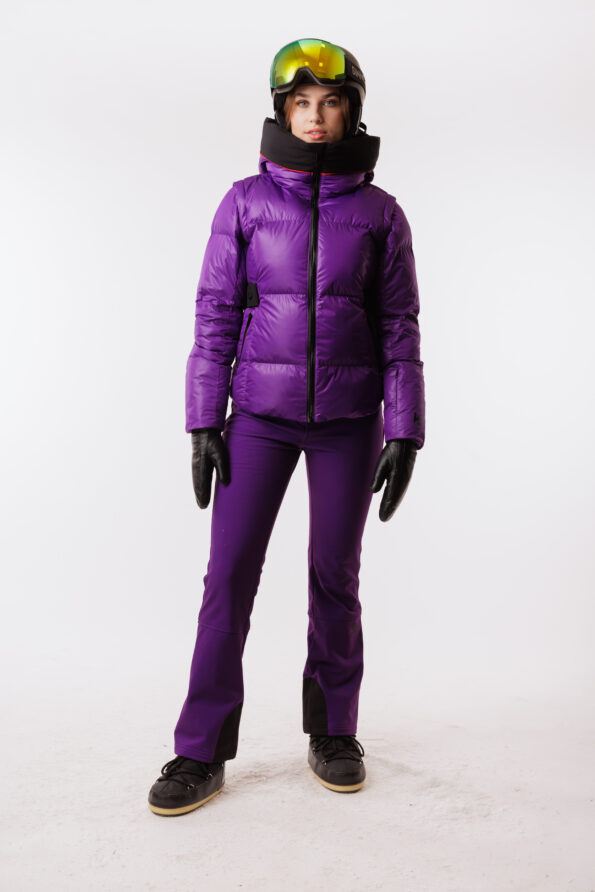 Purple ski jacket purple ski pants