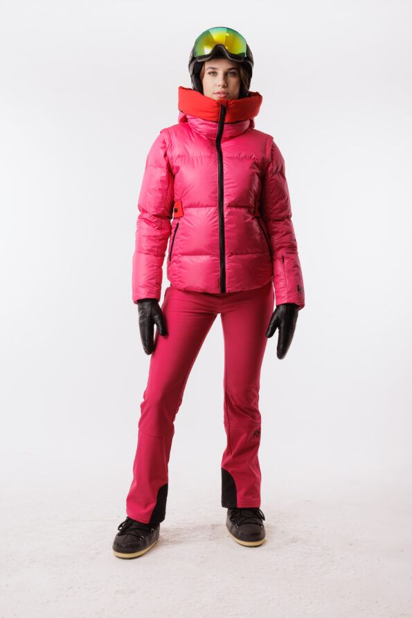 veste de ski rose pantalon de ski rose